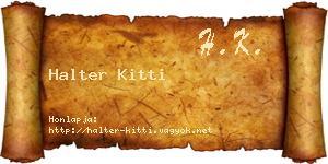 Halter Kitti névjegykártya
